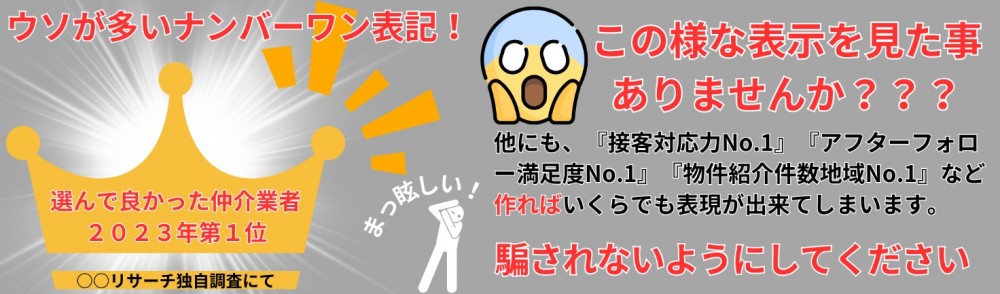ウソが多いナンバーワン表記